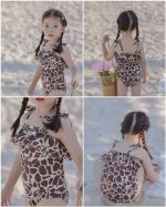 【80-130】水着 フリルデザイン UVカット リゾート スイムウェア - 画像 (3)