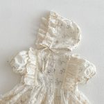【66-90】ロンパース レース フラワー ベビー服 - 画像 (11)