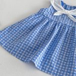 【73-120】ワンピースorシャツorスカート 可愛い ブルー チェック - 画像 (14)