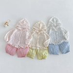 【73-110】カーディガン 小花柄 可愛い フード付き - 画像 (13)