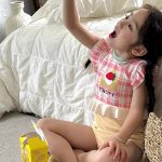 【90-140】水着 可愛い カラフル チェック柄 フリル - 画像 (6)