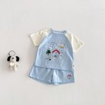 【73-120】セットアップ カラーバリ カートゥーン 可愛い ベビー服 - 画像 (4)