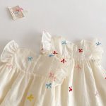 【66-110】ロンパースorワンピースフリル蝶結び柄 姉妹服 - 画像 (9)