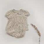 【73-100】セットアップ ベビー 女の子 韓国風 小花柄 丸襟 - 画像 (14)