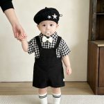 【73-120】セットアップ サロペット&シャツ シンプル - 画像 (9)