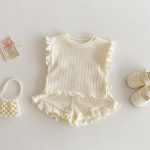 【73-120】セットアップ パステルカラー リブ 女の子 - 画像 (3)