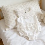 【66-90】ロンパース ホワイト レース ノースリーブ ベビー服 - 画像 (5)