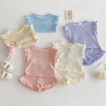 【73-120】セットアップ パステルカラー リブ 女の子 - 画像 (10)