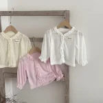 【73-100】カーディガン ベビー 女の子 フリル 日焼け止め - 画像 (8)