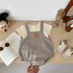 【66-90】セットアップ 熊さん 可愛い サロペット&Tシャツ - 画像 (10)