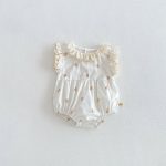 【66-90】ロンパース フリル襟 花刺繡 - 画像 (3)