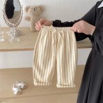 【73-120】ロングパンツ ストライプ柄 リネン コットン - 画像 (13)