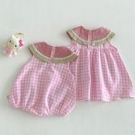【66-110】ロンパースorワンピース スイカ ノースリーブ 姉妹服 - 画像 (8)