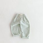 【73-120】ロングパンツ ストライプ柄 リネン コットン - 画像 (7)