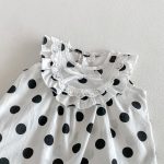【66-90】ロンパース ノースリーブ ドット 可愛い ベビー服 - 画像 (6)