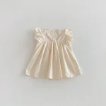 【80-130】ワンピース ベビー 女の子 肩フリル リボン - 画像 (8)