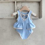 【66-90】水着 帽子付き フリル シンプル - 画像 (4)