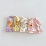 【73-120】Tシャツ うさぎプリント 可愛い フリル 韓国風 トップス - 画像 (8)