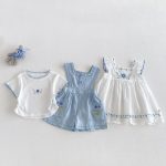 【73-120】フリルTシャツor刺繍サロペットorサロペットスカート 可愛い 子供服 - 画像 (4)