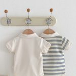 【66-90】ロンパース 半袖 ポロ襟 ロゴ入り シンプル 肌触り良い ベビー服 - 画像 (15)