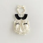 【66-140】ロンパース or ワンピース ベビー 女の子 丸襟 リボン - 画像 (8)
