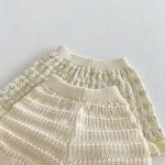 【73-110】セットアップ ベビー 女の子フラワー透かし編み - 画像 (15)