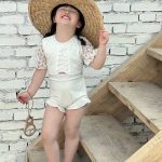 【90-140】水着 レースデザイン おしゃれ 女の子 スイムウェア - 画像 (4)