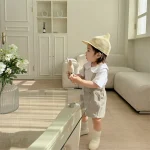 【73-100】サロペット ショートパンツ ベビー 韓国風 シンプル - 画像 (7)