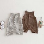【66-90】オールインワン 夏新作 ストライプ 肌に優しい ベビー服 - 画像 (2)