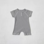 【66-90】ロンパース ベビー 半袖 前向き ボタン付き - 画像 (4)