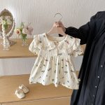 【80-130】ワンピース 花柄 半袖 可愛い女の子 - 画像 (6)