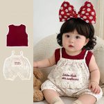【73-100】サロペット&シャツ 可愛い フラワー柄 セットアップ - 画像 (3)