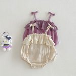 【66-90】キャミロンパース ふわふわ シンプル ベビー服 - 画像 (6)