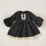 【80-130】ワンピース パフスリーブ ドット 可愛い 女の子 - 画像 (9)