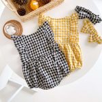 【73-100】ロンパース チェック柄 ノースリーブ 可愛い ベビー服 - 画像 (3)