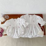 【66-110】ロンパースorワンピース フラワー柄 ホワイト 姉妹服 - 画像 (15)