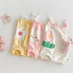 【66-90】サロペット フラワー柄 可愛い 赤ちゃん服 - 画像 (9)
