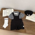 【73-120】セットアップ サロペット&シャツ シンプル - 画像 (5)