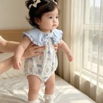 【66-90】ロンパース ブルー襟 ウサギ 可愛い ベビー服 - 画像 (8)