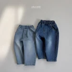 【73-120】ベビー 無地 シンプル デニムパンツ - 画像 (3)