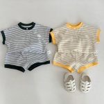 【73-110】セットアップ ボーダー Tシャツ&ショートパンツ - 画像 (4)