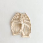 【73-120】ロングパンツ ストライプ柄 リネン コットン - 画像 (6)