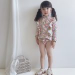 【90-140】水着 花柄 フリル ファッション スイムウェア
