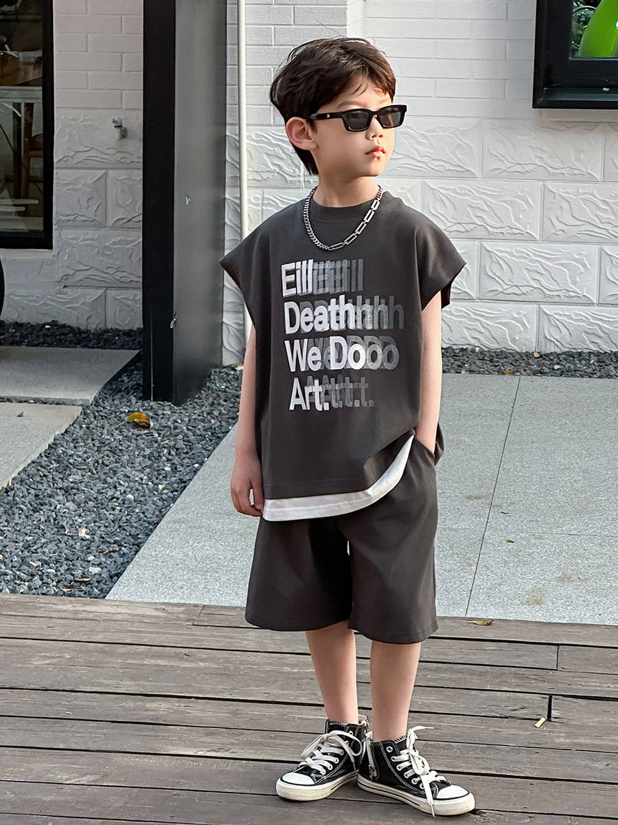 O1CN0103r2Pn1IH8QkDgJ1U_2215116460867-0-cib.jpg 【90-120】半袖Tシャツ 男の子 英字 レイヤード ゆったり - 画像 (1)