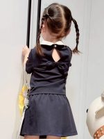 【90-150】セットアップ 女の子 半袖 リボン シンプル - 画像 (4)