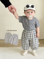 【73-110】パンツ ベビー チェック柄 通気性拔群 ゆったり