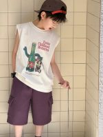 【100-160】ノースリーブTシャツ キッズ かわいいカートゥーン柄 動きやすさ抜群 - 画像 (3)