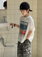 【100-160】Tシャツ 半袖 ラウンドネック ストリート カジュアル おしゃれ見え - 画像 (4)