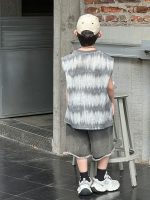 【90-130】ベストorショートパンツ 男の子 デニム トレンド - 画像 (5)