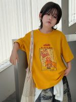 【100-150】Tシャツ ラウンドネック ゆったり プリント 半袖 - 画像 (2)